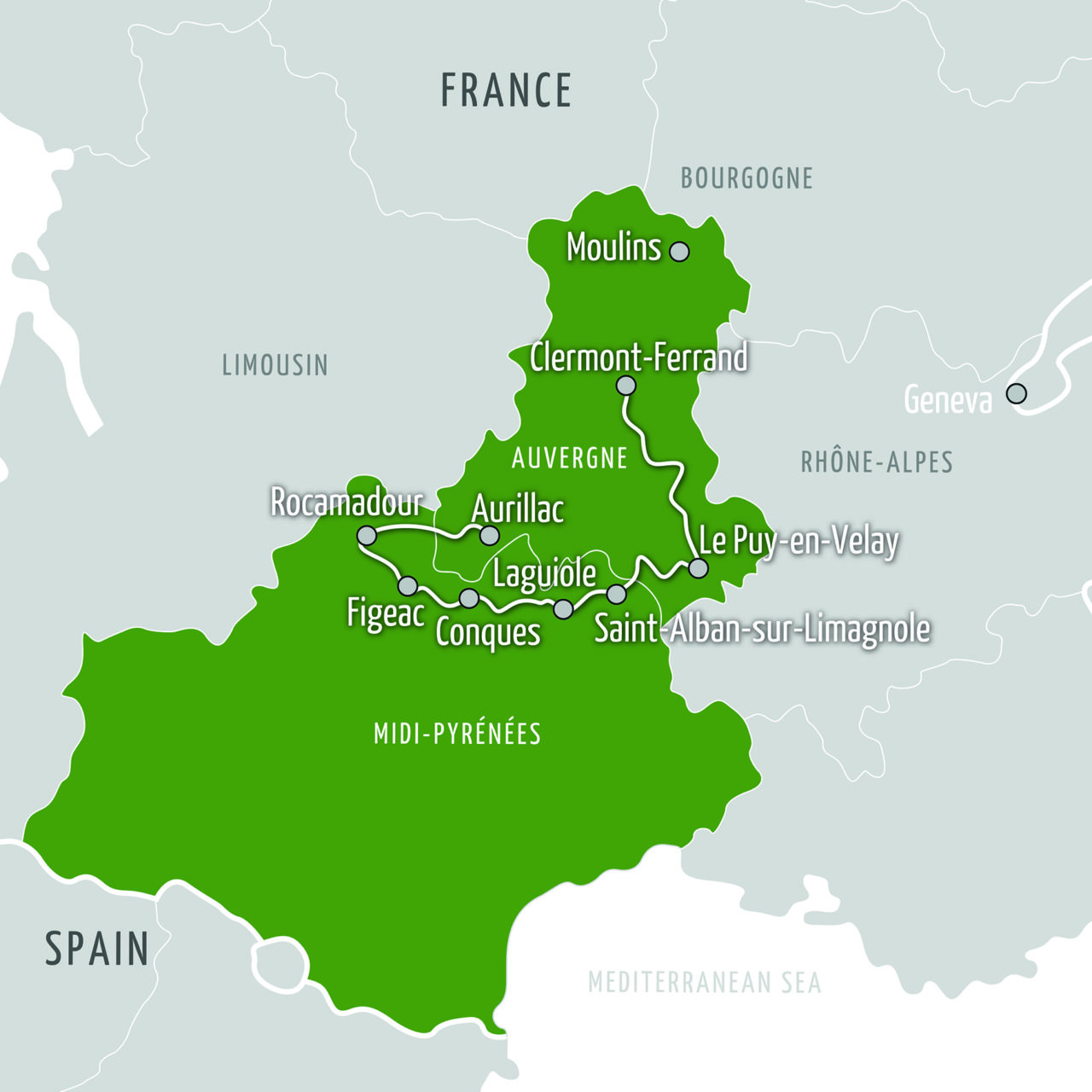 E-Bike Southern France Map