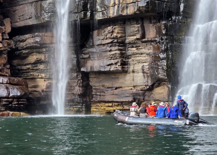 The Kimberley, Rocks, zodiac, waterfall