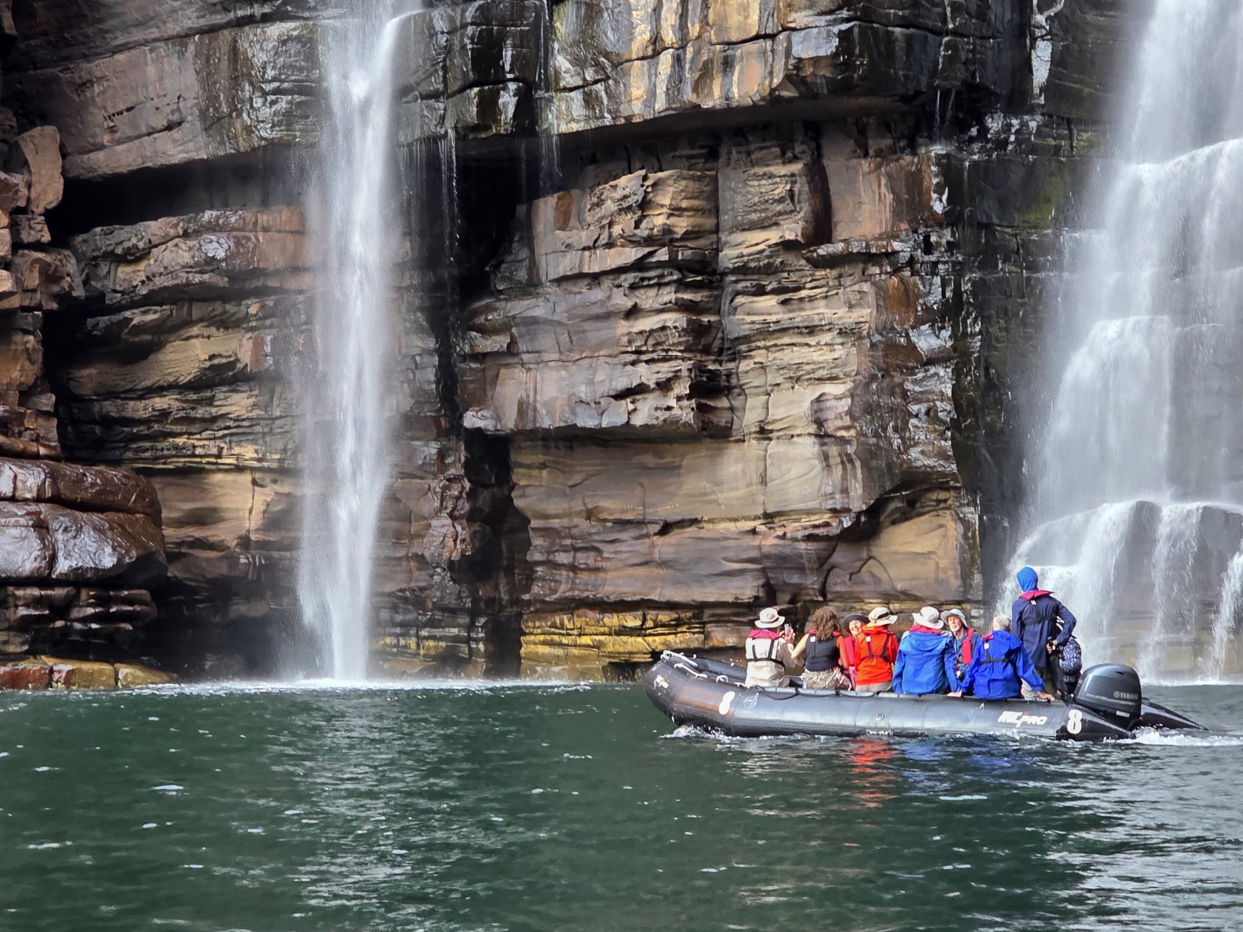 The Kimberley, Rocks, zodiac, waterfall